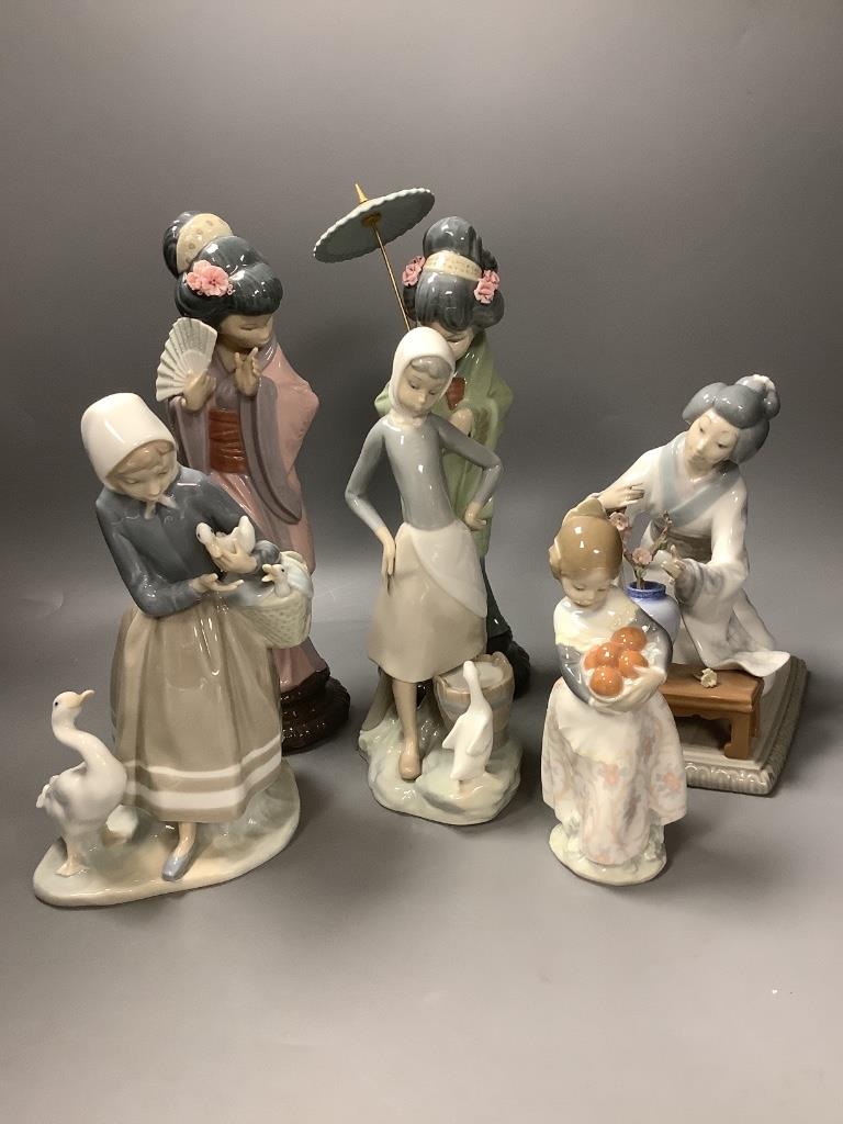 Six Lladro figures